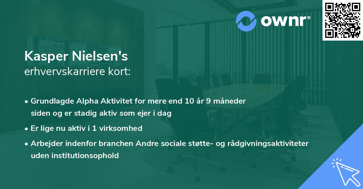 Kasper Nielsen's erhvervskarriere kort