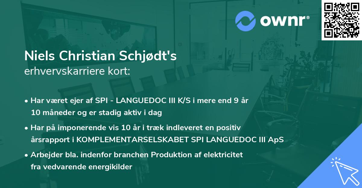 Niels Christian Schjødt's erhvervskarriere kort