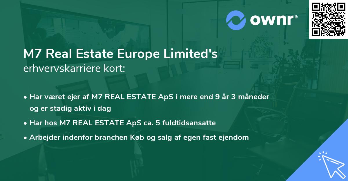 M7 Real Estate Europe Limited's erhvervskarriere kort