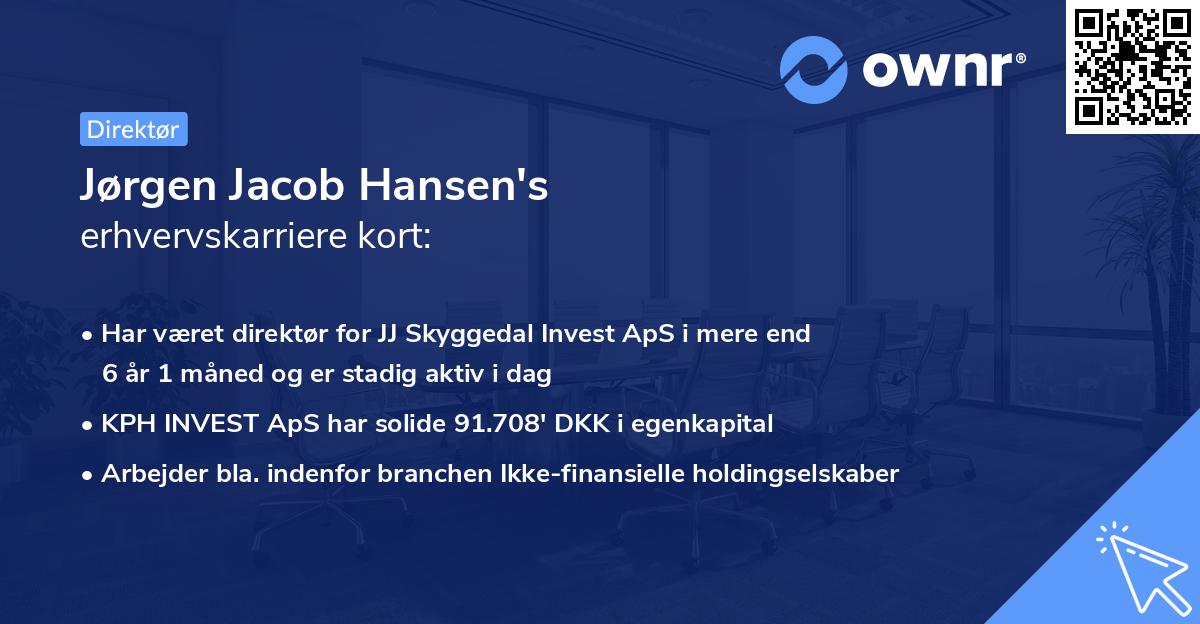 Jørgen Jacob Hansen's erhvervskarriere kort