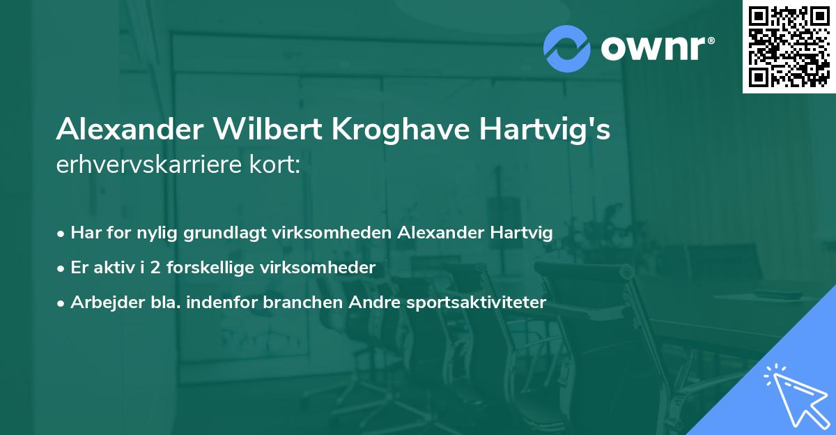 Alexander Wilbert Kroghave Hartvig's erhvervskarriere kort