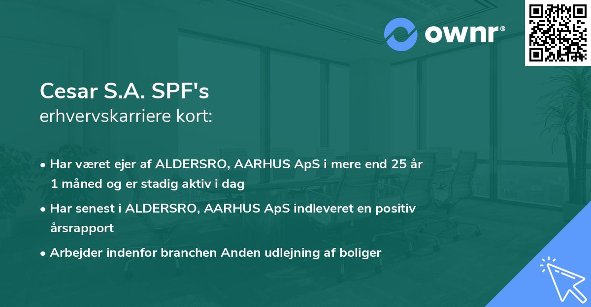 Cesar S.A. SPF's erhvervskarriere kort