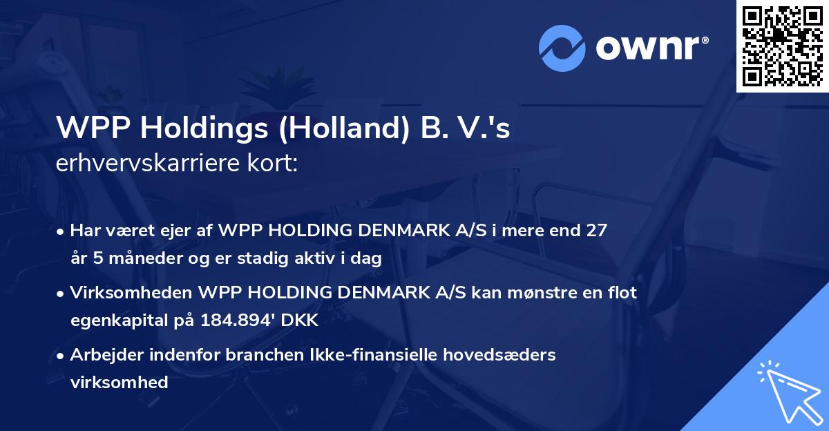 WPP Holdings (Holland) B. V.'s erhvervskarriere kort