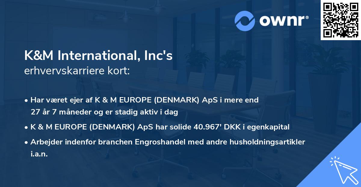 K&M International, Inc's erhvervskarriere kort