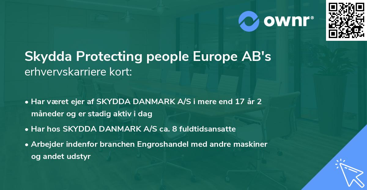 Skydda Protecting people Europe AB's erhvervskarriere kort