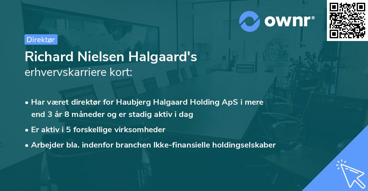 Richard Nielsen Halgaard's erhvervskarriere kort