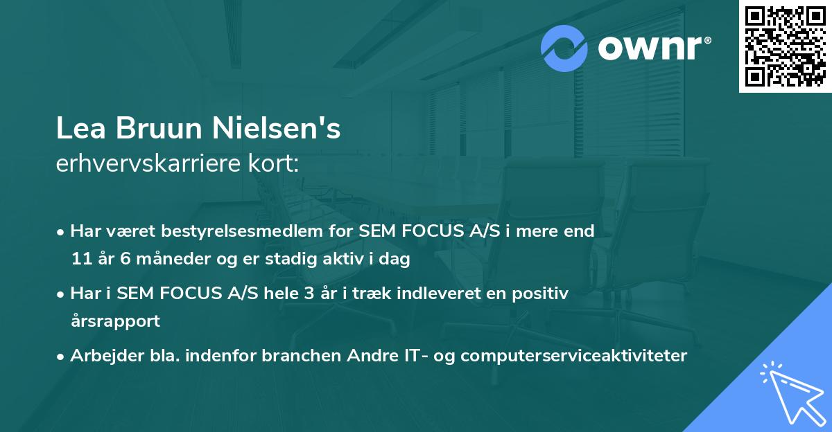 Lea Bruun Nielsen's erhvervskarriere kort