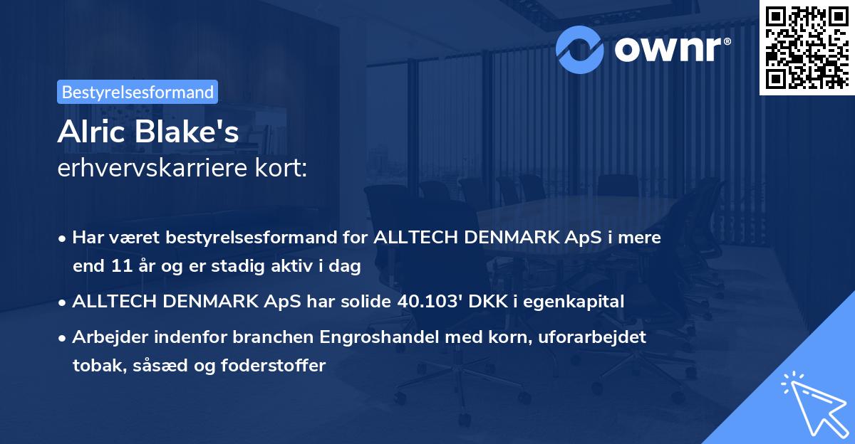 Alric Blake's erhvervskarriere kort