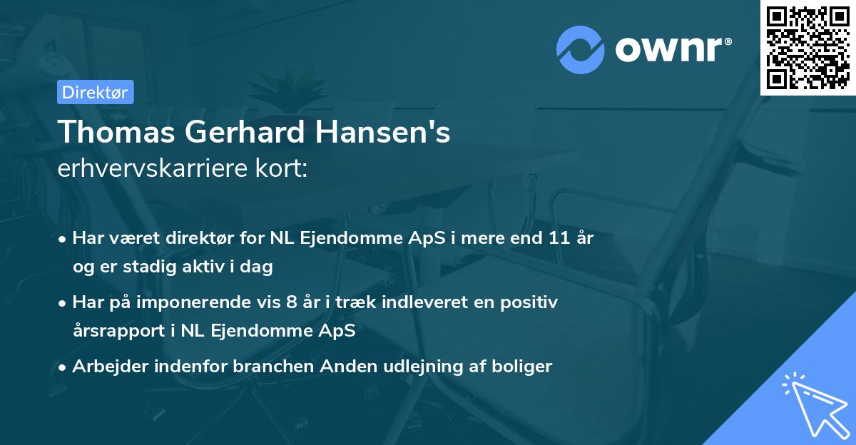 Thomas Gerhard Hansen's erhvervskarriere kort