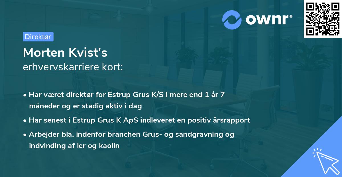 Morten Kvist's erhvervskarriere kort