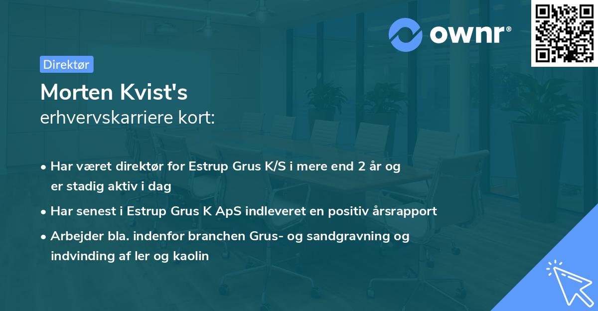 Morten Kvist's erhvervskarriere kort