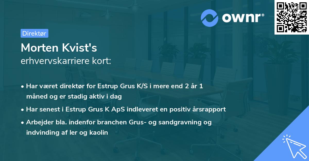 Morten Kvist's erhvervskarriere kort