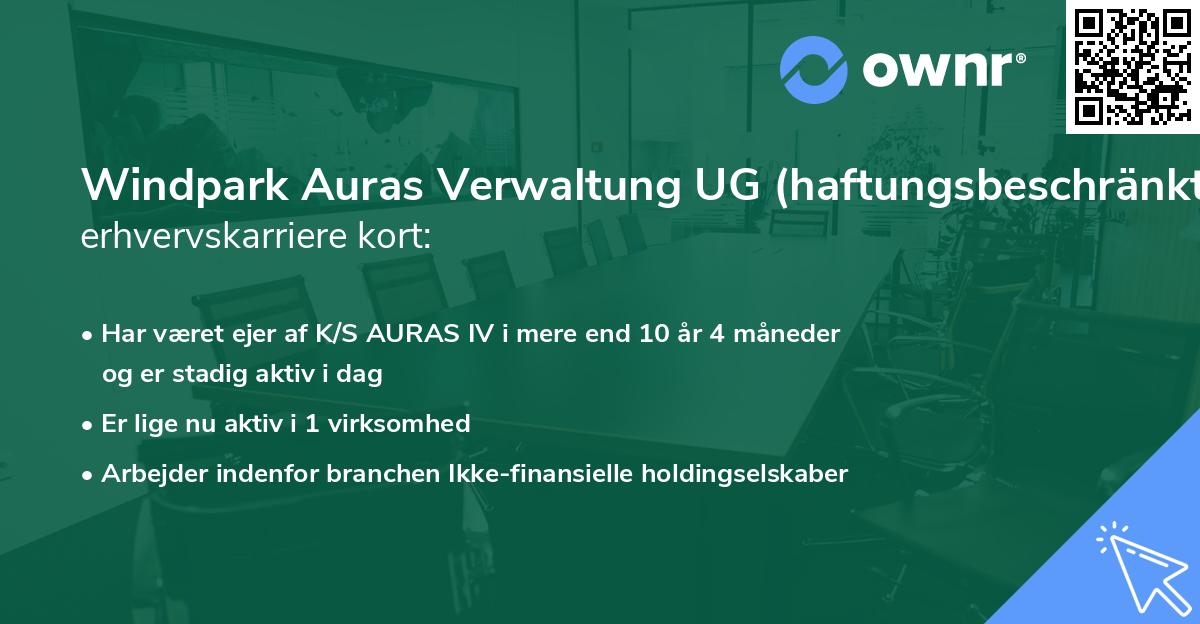 Windpark Auras Verwaltung UG (haftungsbeschränkt)'s erhvervskarriere kort