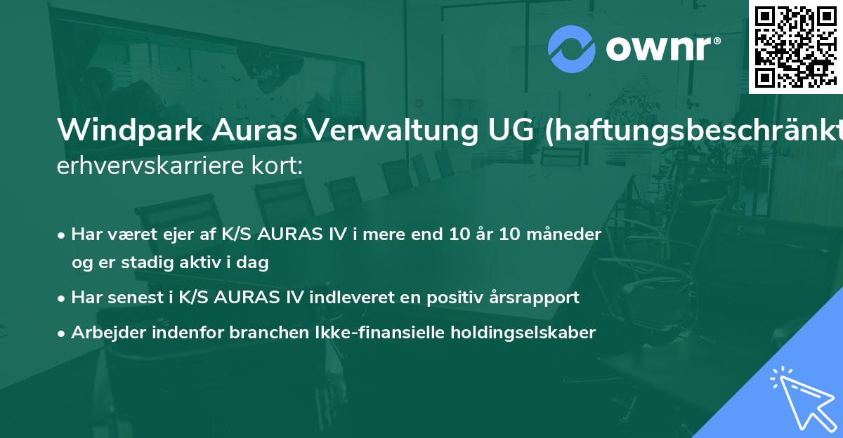 Windpark Auras Verwaltung UG (haftungsbeschränkt)'s erhvervskarriere kort