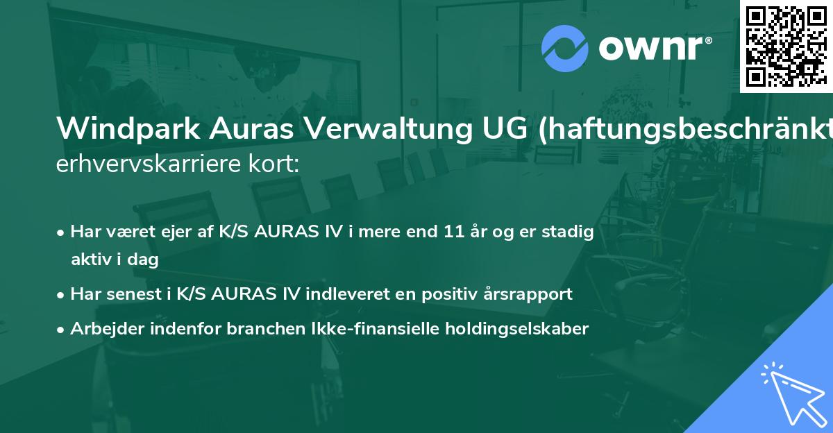 Windpark Auras Verwaltung UG (haftungsbeschränkt)'s erhvervskarriere kort