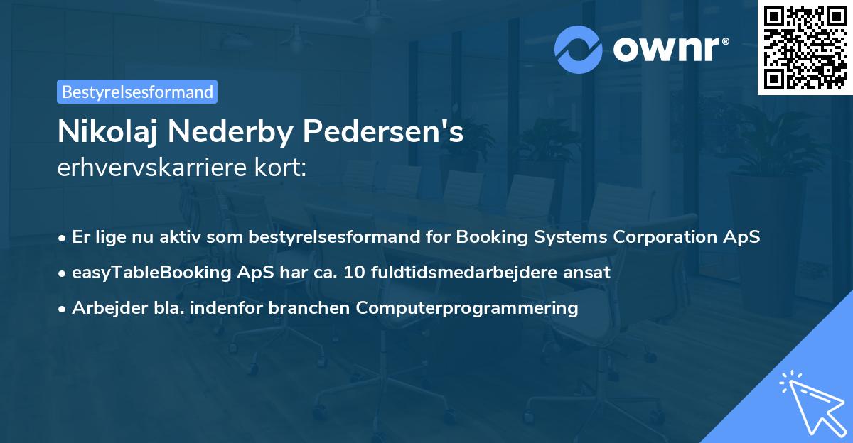 Nikolaj Nederby Pedersen's erhvervskarriere kort