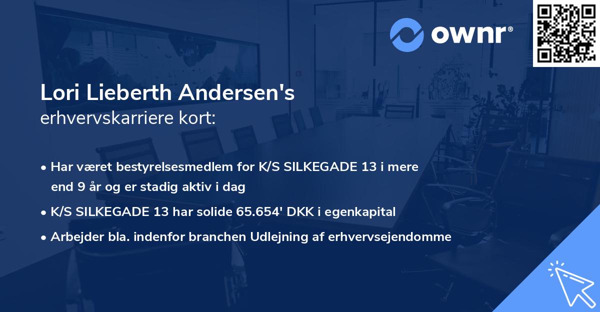 Lori Lieberth Andersen's erhvervskarriere kort