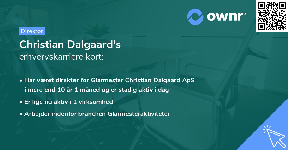 Christian Dalgaard's erhvervskarriere kort