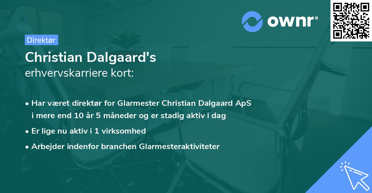 Christian Dalgaard's erhvervskarriere kort