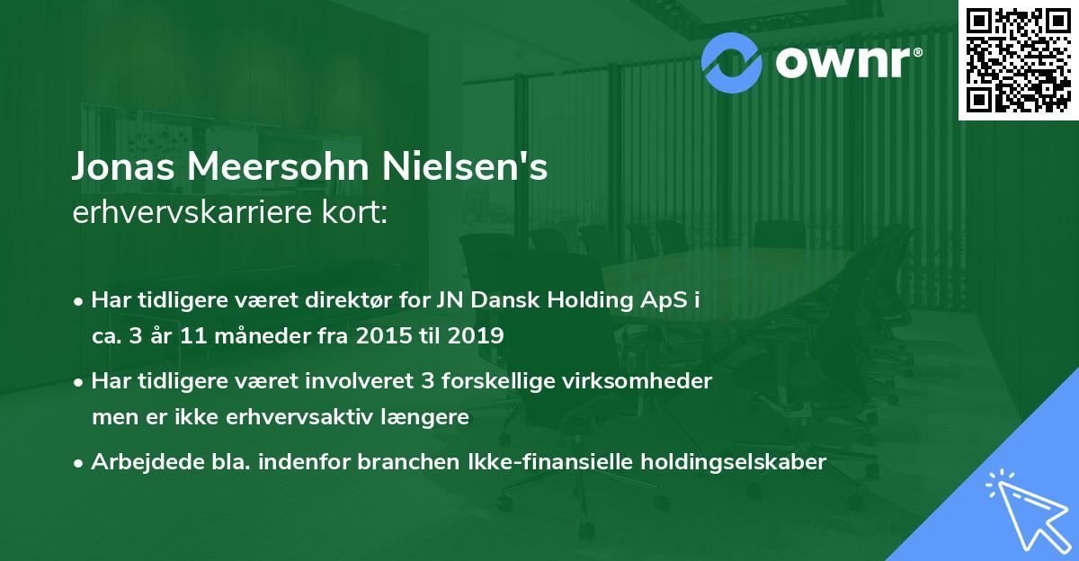 Jonas Meersohn Nielsen's erhvervskarriere kort