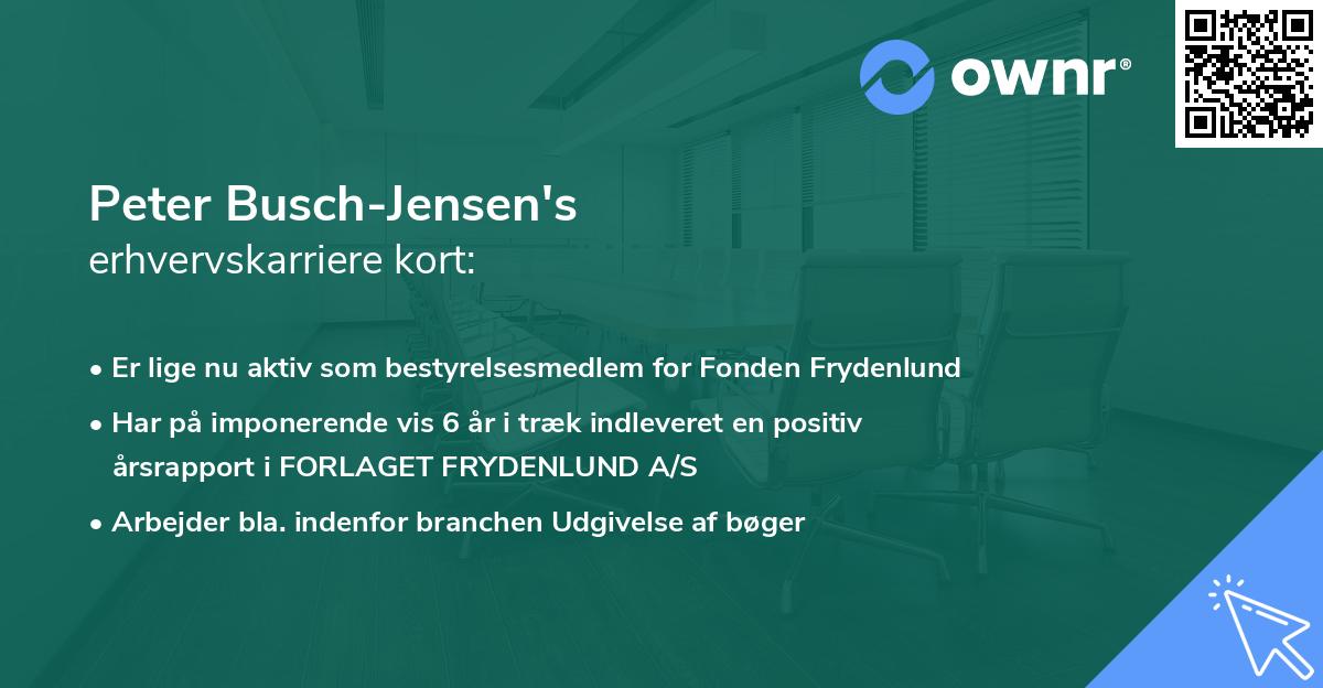 Peter Busch-Jensen's erhvervskarriere kort