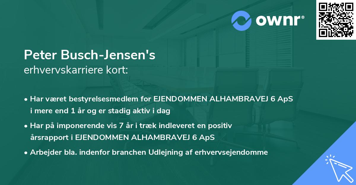 Peter Busch-Jensen's erhvervskarriere kort