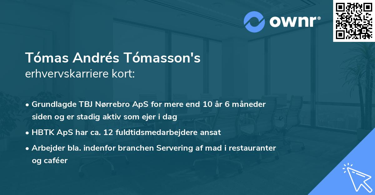 Tómas Andrés Tómasson's erhvervskarriere kort