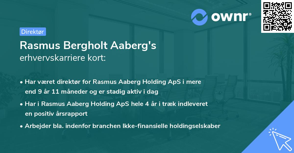 Rasmus Bergholt Aaberg's erhvervskarriere kort