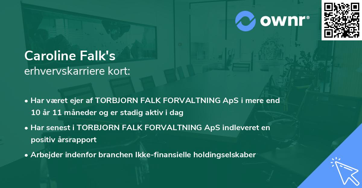 Caroline Falk's erhvervskarriere kort