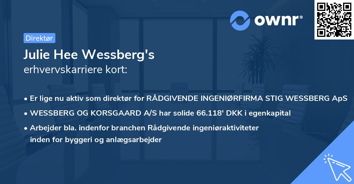Julie Hee Wessberg's erhvervskarriere kort