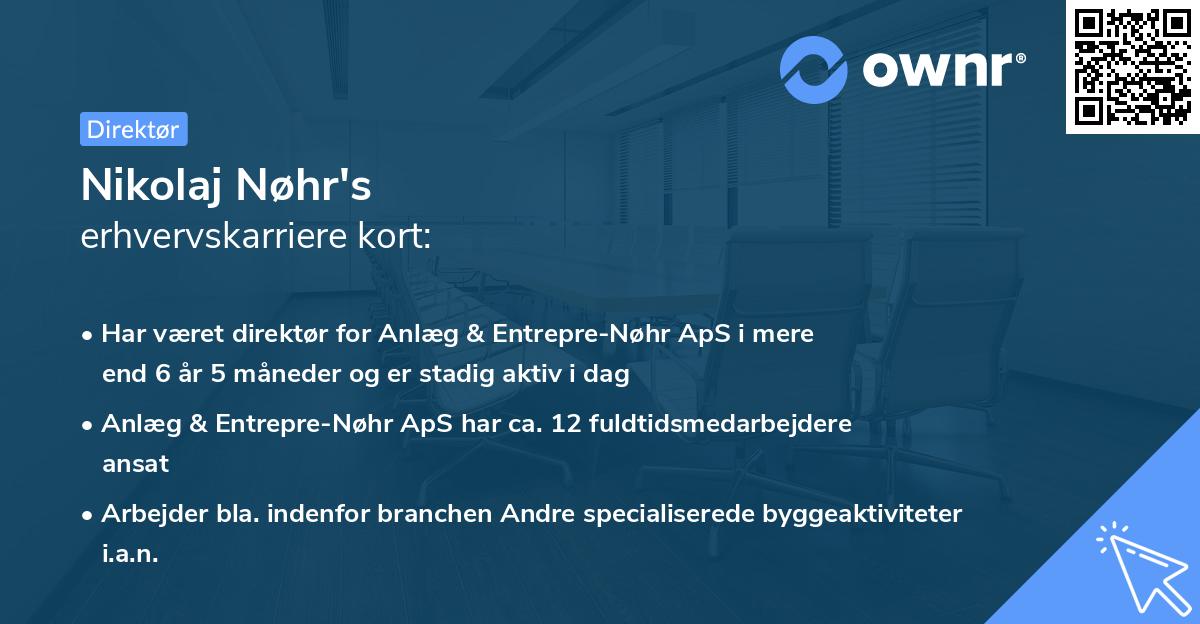 Nikolaj Nøhr's erhvervskarriere kort