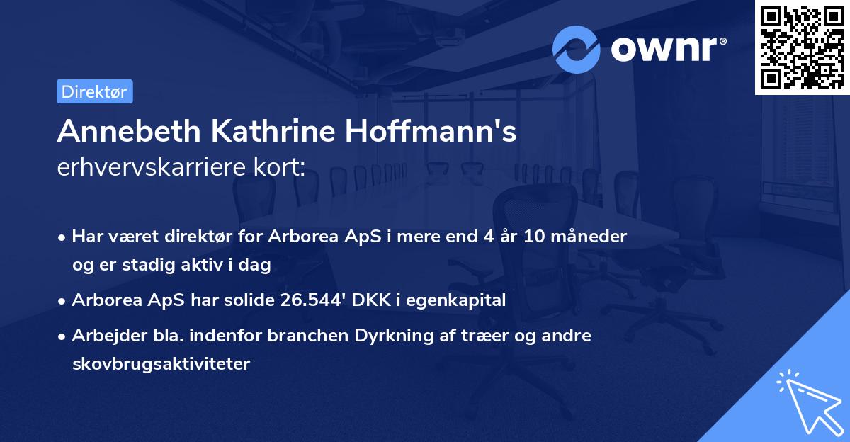 Annebeth Kathrine Hoffmann's erhvervskarriere kort