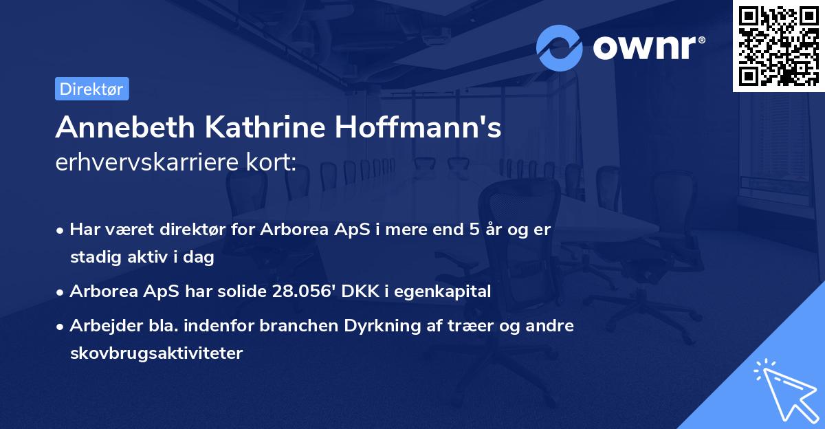 Annebeth Kathrine Hoffmann's erhvervskarriere kort