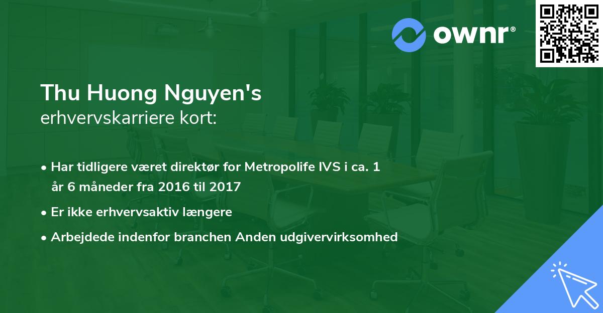 Thu Huong Nguyen's erhvervskarriere kort