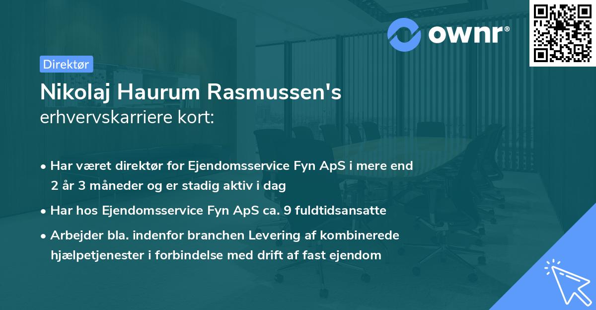 Nikolaj Haurum Rasmussen's erhvervskarriere kort