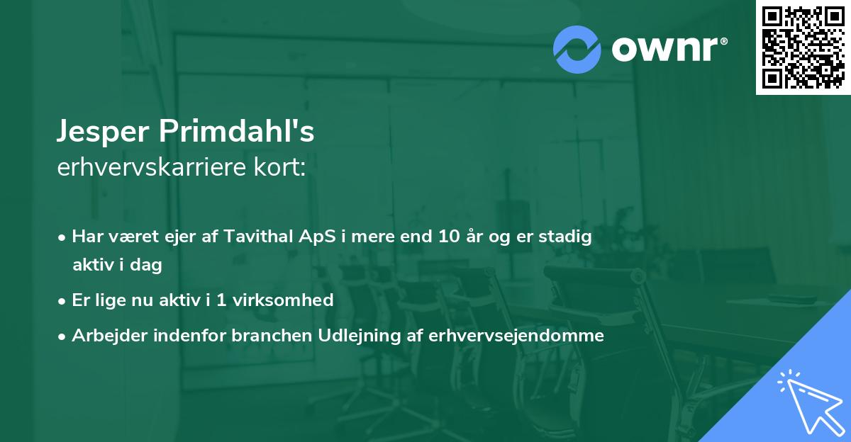 Jesper Primdahl's erhvervskarriere kort