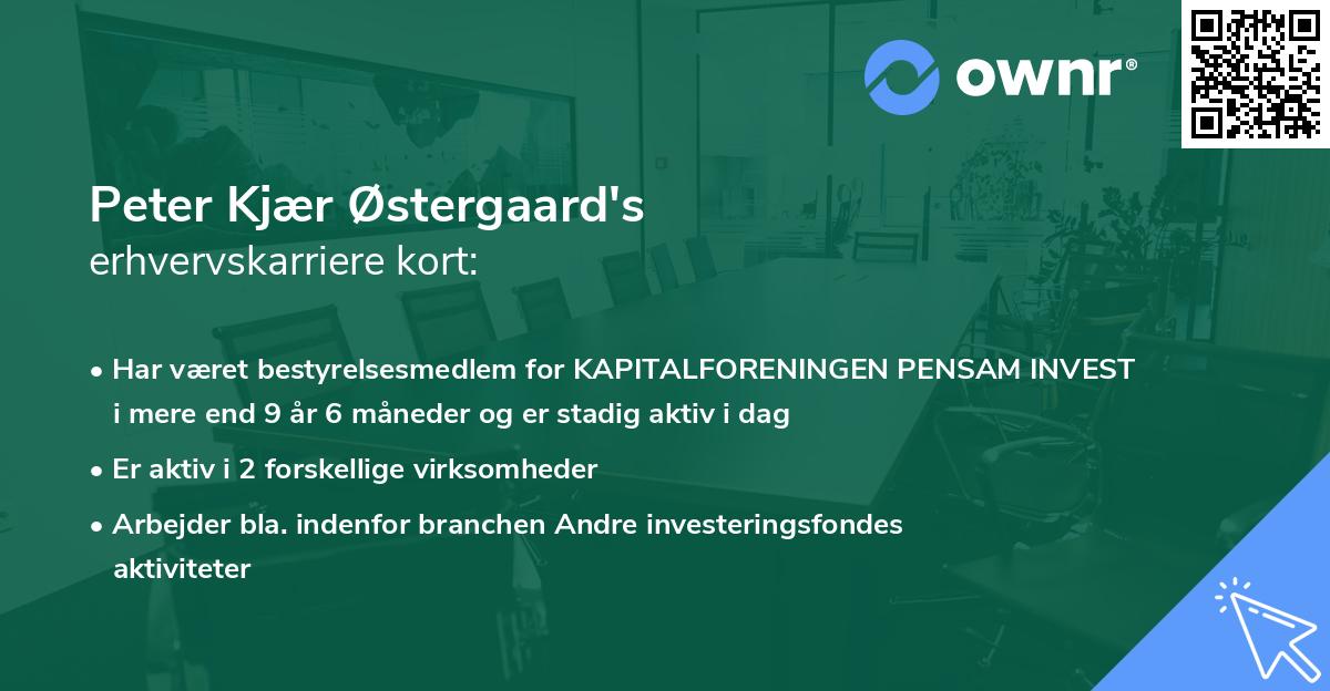 Peter Kjær Østergaard's erhvervskarriere kort