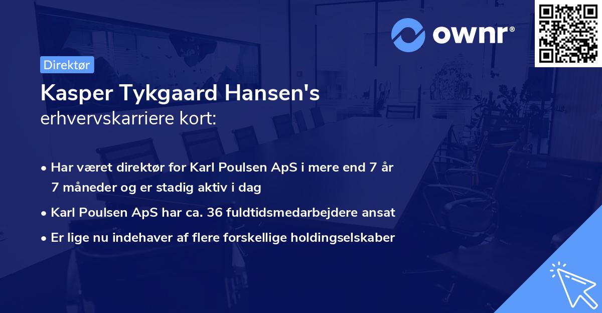 Kasper Tykgaard Hansen's erhvervskarriere kort