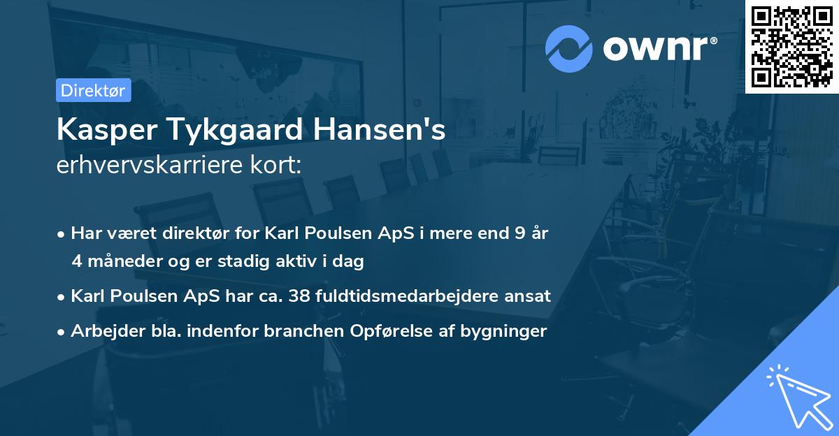 Kasper Tykgaard Hansen's erhvervskarriere kort