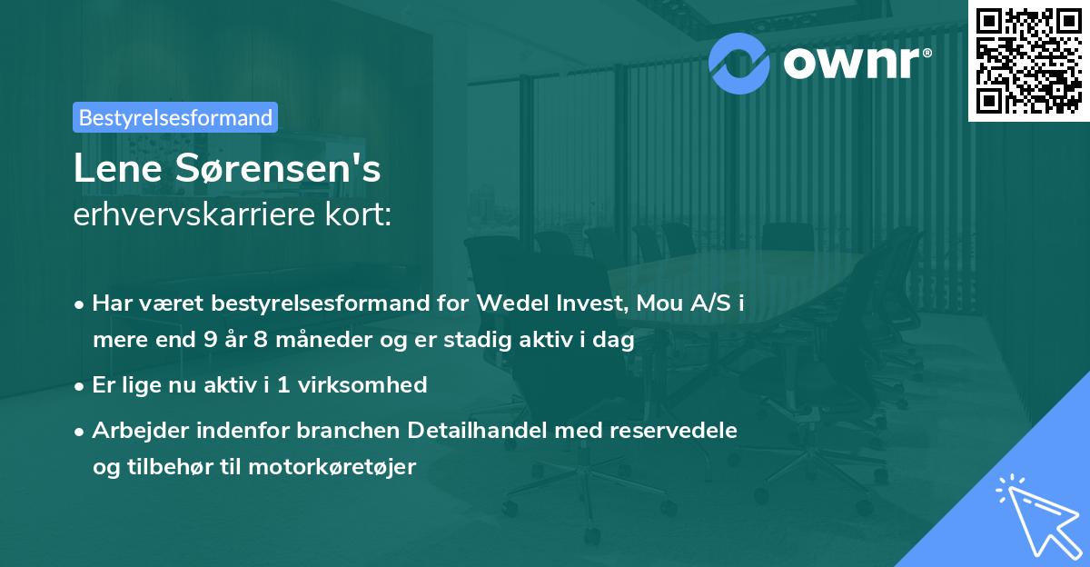 Lene Sørensen's erhvervskarriere kort