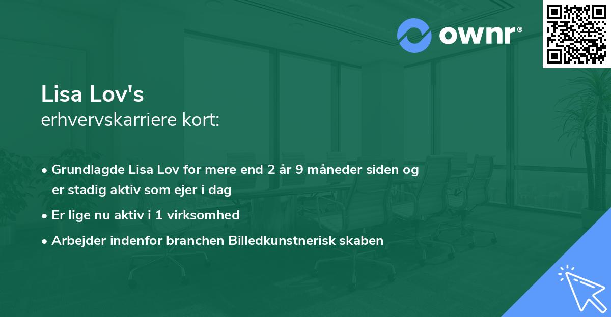 Lisa Lov's erhvervskarriere kort