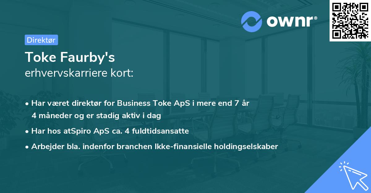 Toke Faurby's erhvervskarriere kort