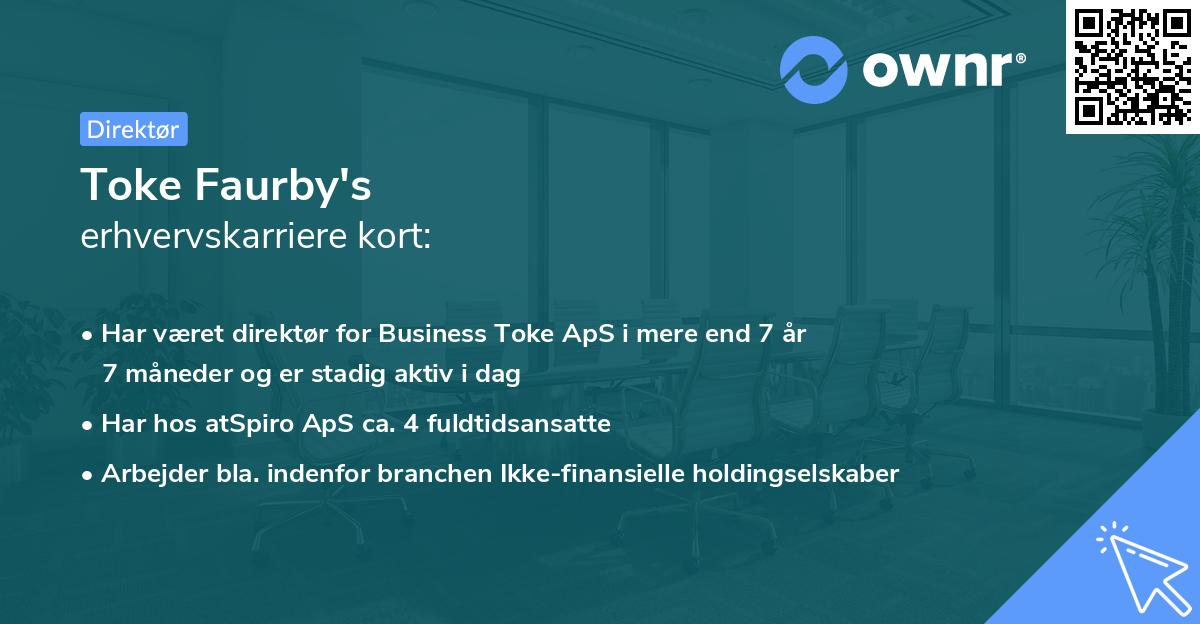 Toke Faurby's erhvervskarriere kort