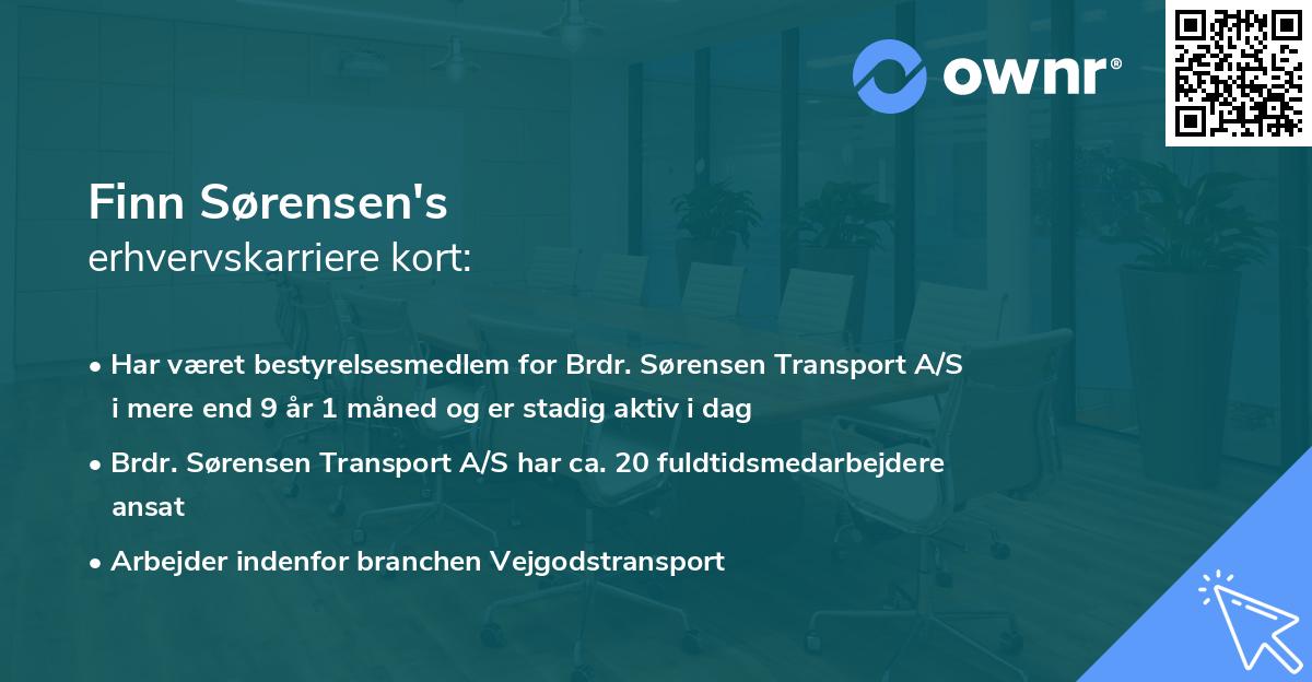 Finn Sørensen's erhvervskarriere kort