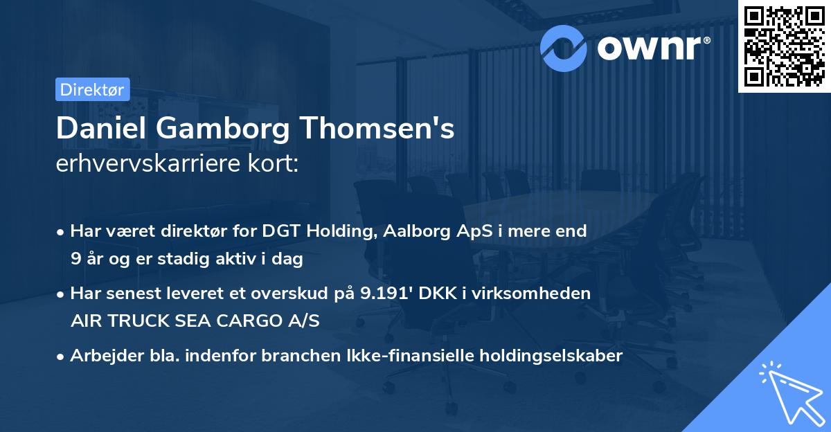 Daniel Gamborg Thomsen's erhvervskarriere kort