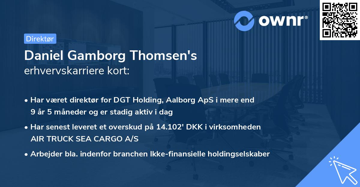 Daniel Gamborg Thomsen's erhvervskarriere kort