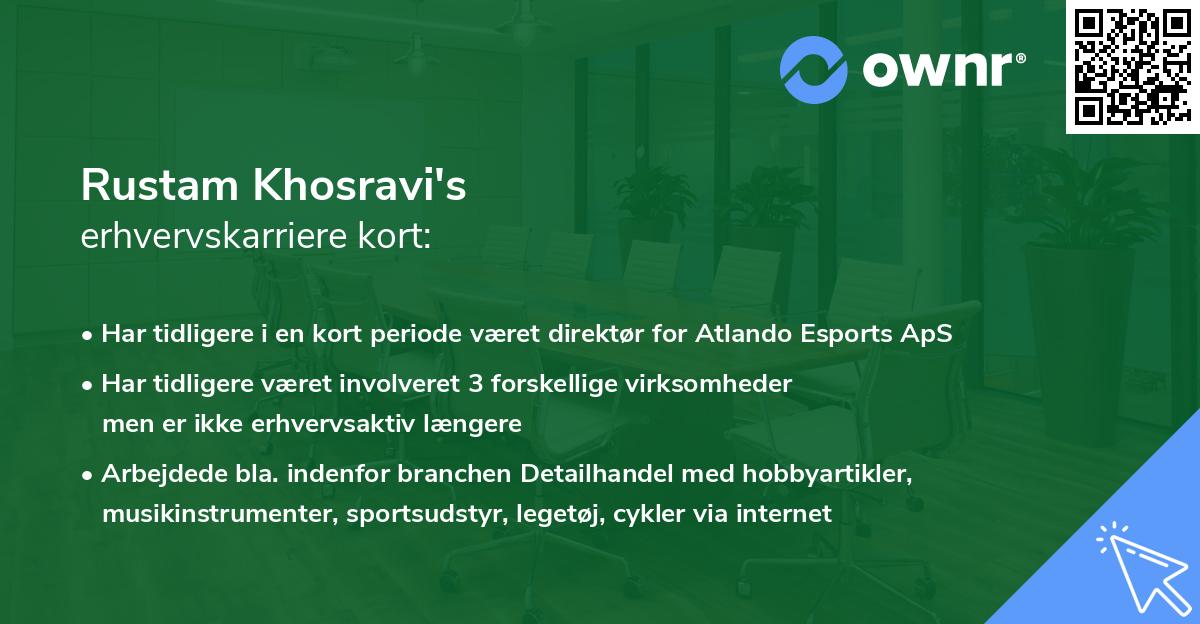 Rustam Khosravi's erhvervskarriere kort