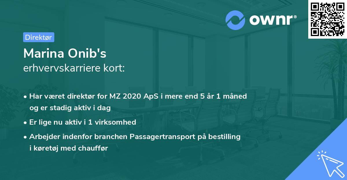 Marina Onib's erhvervskarriere kort