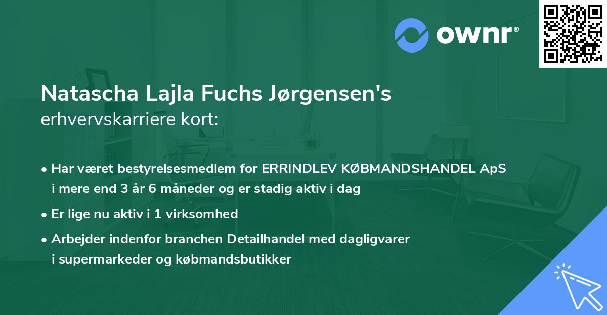 Natascha Lajla Fuchs Jørgensen's erhvervskarriere kort