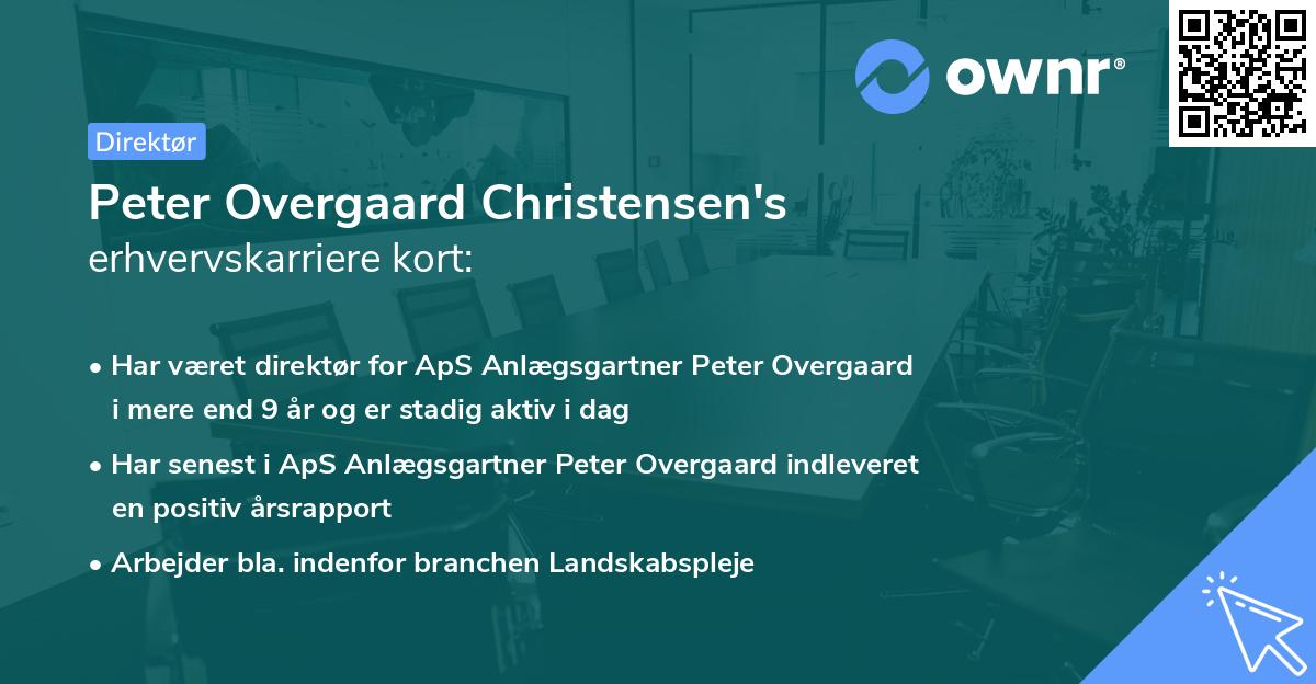 Peter Overgaard Christensen's erhvervskarriere kort